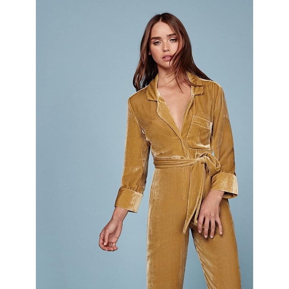 Reformation Dresses & Skirts - Reformation Farley Jumpsuit in Gold